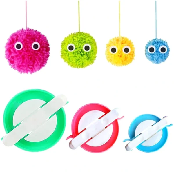پک دستگاه منگوله زن (پوم پوم ساز) 3 سایز